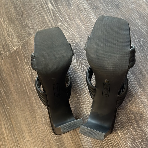 Alfani leather step n flex black square toe heels sandals 9.5 - Picture 7 of 11